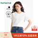 熱風(fēng)短袖t恤女2025年夏季新款女士?jì)舭鎴A領(lǐng)休閑百搭親膚舒適短T 04白色 S