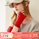 帕什  100%山羊絨半指手套女辦公寫(xiě)字秋冬季露指針織手套   JF-99 中國紅   一對    均碼