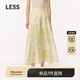 LESS【0壓系列】夏6A桑蠶真絲氣質(zhì)度假茉莉花印花半身裙2O5D11610 750黃色系多彩混雜色 S