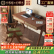 木優(yōu)庭中古風(fēng)多功能實(shí)木藤編書(shū)桌椅復古臥室梳妝臺家用簡(jiǎn)約電腦學(xué)習桌子 1米書(shū)桌