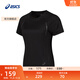 亞瑟士ASICS女子運動(dòng)T恤舒適透氣跑步運動(dòng)短袖 2012D050-001 黑色 L