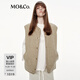 MO&Co.羽絨服馬甲2025秋新品卡其絨面寬松寬肩外套90絨云感暖MBE3EIN003 砂杏色 XS /155