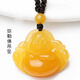 子龍黃龍玉雞油黃彌勒佛吊墜玉石女款大肚笑佛掛件 吊墜