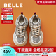 百麗（Belle）星河軌跡潮酷老爹鞋女2025秋新商場(chǎng)款厚底增高休閑鞋E4P1DCM5 棕色 37