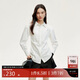 VEROMODA 襯衫女2024早秋新款七分袖翻領(lǐng)收腰中長(cháng)款上衣簡(jiǎn)約324331008