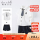 戴維貝拉（DAVE＆BELLA）禮服表演服裝演出服學(xué)院紳士周歲禮服寶寶衣服兒童套裝男童夏裝 白色 100 cm（建議身高90-100cm）