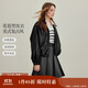 茵曼簡(jiǎn)約立領(lǐng)皮衣黑色外套2025秋女裝新款短款夾克上衣 午夜黑 XL