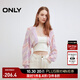 ONLY2025秋季新款舒適透氣蝙蝠袖鏤空短款開(kāi)衫針織衫女|12513A009 HD2丁香紫條紋 M
