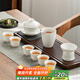 常生源陶瓷功夫茶具整套羊脂玉白瓷家用蓋碗公道杯茶杯泡茶套裝 新雅