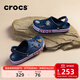 卡駱馳（CROCS）洞洞鞋貝雅卡駱班輕便耐磨一腳蹬休閑鞋|205089 深藍/辣椒紅-4CC 41 /42(260mm)