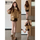 蔓爾依小香風(fēng)連衣裙女秋冬2025新款冬季氣質(zhì)穿搭羊羔毛外套女裝套裝裙子 毛絨外套+咖色半身裙 M