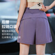 phigeer高腰寬松運動(dòng)長(cháng)褲女專(zhuān)業(yè)訓練健身直筒褲2025新款戶(hù)外跑步休閑褲子 藤紫色五分褲 L