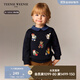 Teenie WeenieKids小熊童裝25年新款秋冬男女寶寶加絨假兩件衛衣 藏青色 120 cm