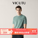 威可多（VICUTU）男士商務(wù)曠野美拉德短袖針織衫時(shí)尚潮流圓領(lǐng)半袖 桑德綠 175/92A
