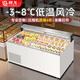 魯戈敞開(kāi)式三明治柜蛋糕甜品冷藏展示柜商用熟食壽司水果飲料開(kāi)放式保鮮冰柜 -3℃低溫中島款【鏡面底板｜彩鋼底座】 1000*900*900mm