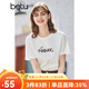 betu百圖女裝春裝新款寬松韓版卡通印花短袖T恤ins潮JD2102T08 白色 S