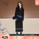 三彩2025冬季新款半身裙套裝燈芯絨外套兩件套上衣長(cháng)裙M 經(jīng)典黑 M 160/84A
