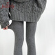 JUZEELY復古灰色波點(diǎn)打底褲女秋冬拉絨純欲圓點(diǎn)顯瘦連褲襪奶白保暖打底襪 煙灰波點(diǎn) 1條