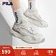 斐樂(lè )（FILA）官方男鞋PIONIERE摩登運動(dòng)鞋2025夏新款開(kāi)拓者復古跑鞋 雪白/淡灰黃-WB 43