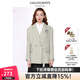 LULUALWAYS春季新款時(shí)尚翻領(lǐng)不規則寬松西裝短外套 綠色 L