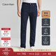 Calvin KleinJeans【遠紅外發(fā)熱】春秋男士ck修身直筒亞麻洗水牛仔褲J324294 1AP-牛仔深藍 31
