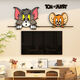 米聆貓和老鼠電視機大白背景墻面裝飾畫(huà)掛件貼紙自粘2025新款客廳沙發(fā) 50129貓和老鼠-黑色+中黃+粉紅+煙灰 大