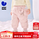 迷你巴拉兒童羽絨褲新款男女童寶寶外穿秋冬款白鴨絨保暖褲子【三防】 【三防拒水絨】蜜桃粉 90 cm 充絨量22.1g