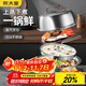炊大皇304不銹鋼蒸鍋 蒸汽鍋桑拿鍋海鮮鍋 蒸涮燉煮復底蒸火鍋 26cm 