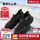 百麗網(wǎng)面透氣健步鞋男夏季厚底休閑運(yùn)動鞋A2014BM5 黑色 40 (250mm)