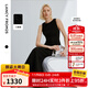 朗姿三醋酸Basic衣櫥無(wú)袖輕禮服連衣裙夏新款法式長(cháng)裙子 黑色 M