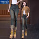 莫代爾撞色卷邊高腰牛仔褲女裝2025春春秋新款顯瘦直筒褲紐扣百搭煙管褲 復古色九分  28 推薦106113斤