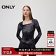 ONLY秋季時(shí)髦甜酷風(fēng)扎染顯瘦方領(lǐng)長(cháng)袖T恤女|124302016 H1Z 黑色 L (170) 88A
