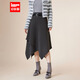 IEF/愛(ài)依服半身裙2025秋冬新款韓版氣質(zhì)感通勤百搭設計感呢絨單裙 灰 M