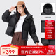 駱駝（CAMEL）黑鉆系列 女裝短款羽絨服情侶男女加厚寬松連帽面包羽絨服B601 XL
