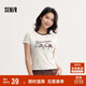 森馬（Semir）史努比系列短袖T恤女短款緊身撞色風(fēng)夏季小個(gè)子印花101524100004