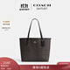 蔻馳（COACH）新款奧萊女士女包經(jīng)典標志老花時(shí)尚CITY托特包手提包c(diǎn)ity33 IM/胡桃木色/黑色