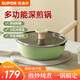 蘇泊爾（SUPOR）深煎鍋輕量火紅點(diǎn)不粘平底鍋22cm橄欖綠磁爐通用EJ22QLP02-G