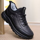 冬季加絨加厚保暖中老年爸爸棉鞋輕便行走男休閑老人鞋開(kāi)車(chē)鞋 H9黑色 41