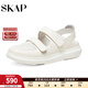 圣伽步（SKAP）涼鞋女士夏季透氣包頭軟底沙灘鞋 白色 36