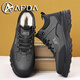 APDA高端品牌男鞋2026秋冬新款加絨保暖大棉鞋男防滑雪地靴保暖鞋子男 黑灰色 【加絨保暖】 41 【皮鞋碼】