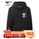 七匹狼衛衣男秋季連帽T恤衫百搭時(shí)尚logo男裝上衣服飾QA 001(黑色) L 170/88A