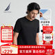 諾帝卡（NAUTICA）男裝25春夏新款滌彈雙面布速干圓領(lǐng)短袖T恤男TE5102 黑色0TB XL