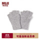 無(wú)印良品（MUJI）彈力 半指手套 保暖 無(wú)性別 男款女款 DCE42A4A 淺灰色 13*8cm