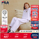 FILA【套裝】斐樂(lè )兒童衛衣衛褲2025冬季新款男女中大童休閑兩件套 櫻花淺粉-PK 130
