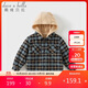 戴維貝拉（DAVE＆BELLA）男童連帽棉服冬裝兒童A類(lèi)夾棉襯衫寶寶棉衣外套