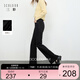 三彩2025冬季新款微喇小黑褲高腰毛邊喇叭褲牛仔長(cháng)褲顯瘦簡(jiǎn)約M