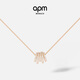 APM Monaco多圈白色閃鋯吊墜可調節項鏈頸鏈飾品禮物毛衣鏈