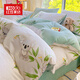 紅豆家紡100%純棉全棉印花床上四件套家用床單被套學(xué)生宿舍被罩套床品套件 萌趣考拉【純棉全棉 適合裸睡】 1.8m 床單款 四件套【被套2*2.3m】