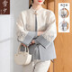 雪夕媽媽春裝外套2025新款中老年女裝春裝針織上衣兩件套打底衫媽媽裝