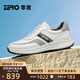 零度男鞋2025新款男士運動(dòng)休閑鞋日常百搭拼接條紋輕便軟底潮流百搭 白色 41